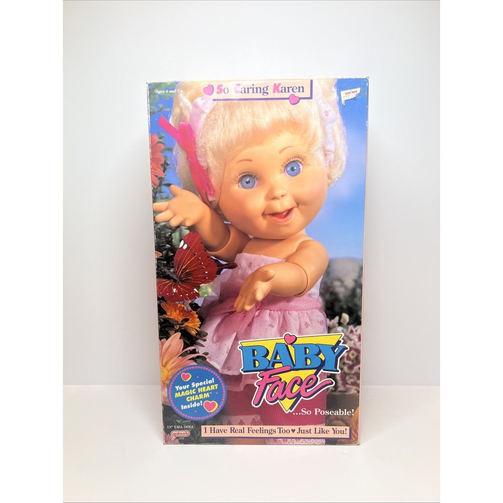 Vintage 1990 Galoob Baby Face So Caring Karen #15 NIOB Original Outfit HTF RARE